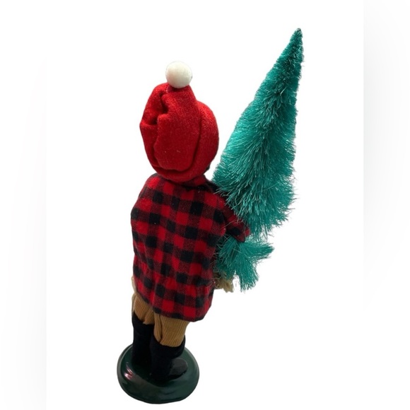 1991 BYERS CHOICE CAROLER LITTLE LUMBER JACK BOY WITH TREE AND FIREWOOD - Picture 5 of 6